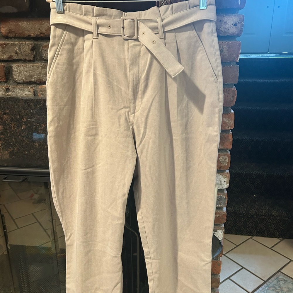 Abercrombie & Fitch Women's Cream Pants with Belt